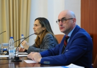 Eva Vzquez y Jos Albert, durante la conferencia. 