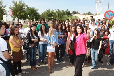 Un momento de la visita guiada al campus de Rabanales